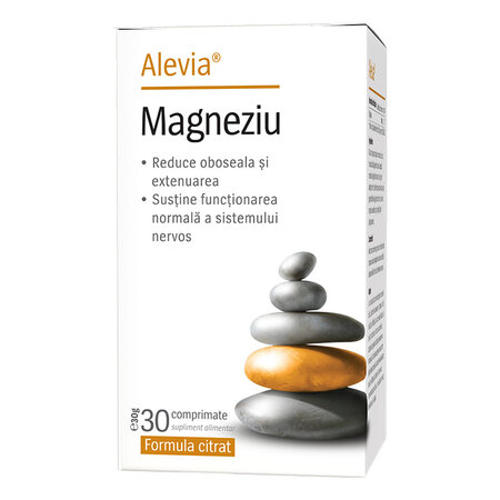 Magneziu citrat, 30 comprimate, Alevia 698504