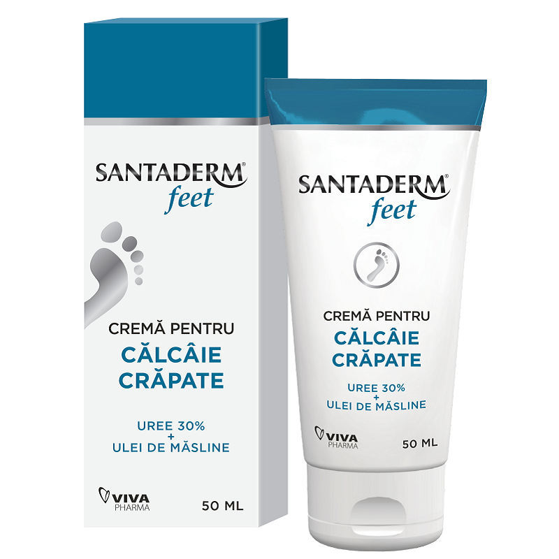 Crema pentru calcaie crapate Santaderm 4feet, 50 ml, Viva Pharma