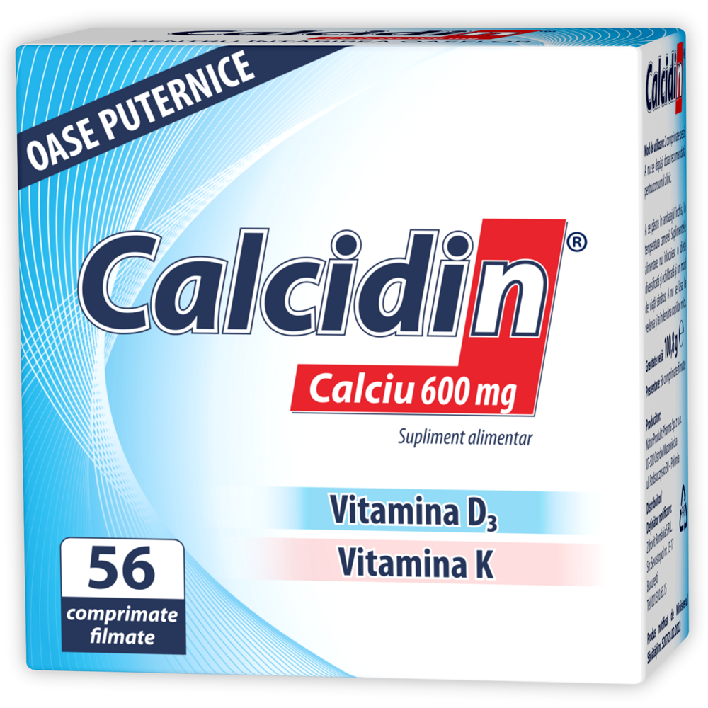 Calcidin, Calciu 600mg, 56 comprimate, Zdrovit