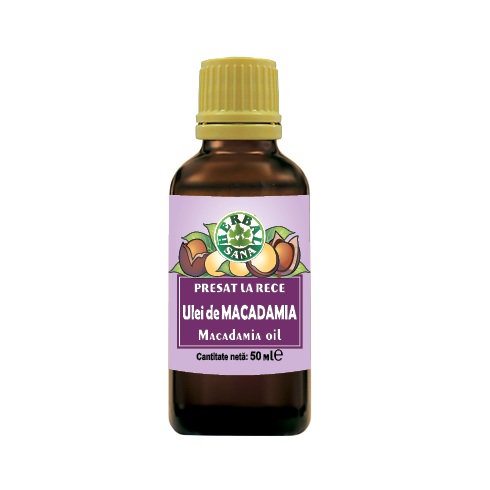 Ulei de Macadamia presat la rece, 50 ml, Herbavit