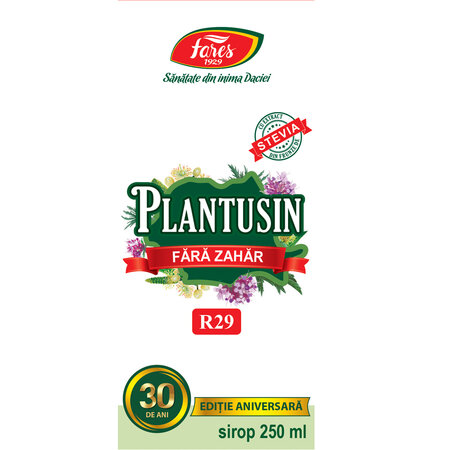 Sirop pentru diabetici Plantusin R29, 250 ml, Fares 620890