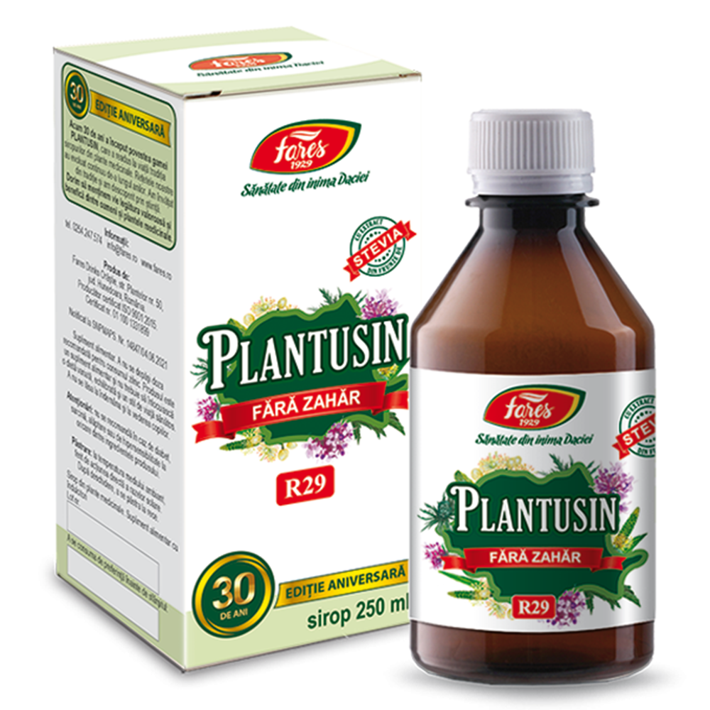 Sirop pentru diabetici Plantusin R29, 250 ml, Fares