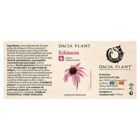 Tinctura de Echinacea, 50 ml, Dacia Plant 593243