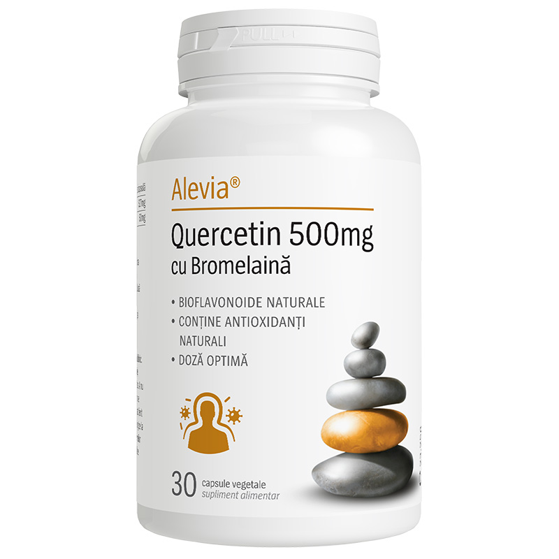 Quercetin 500mg cu Bromelaina, 30 capsule, Alevia 