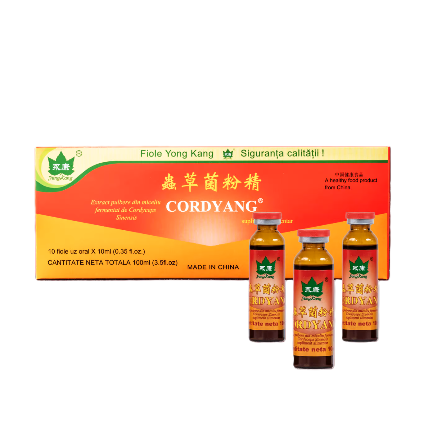 Cordyang Cordiceps Sinensis extract, 10 fiole, Yongkang International China