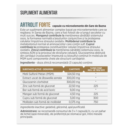 Artrolit Forte, 30 capsule, Parapharm 690011