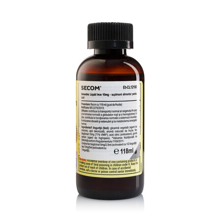 Fier bisglicinat pentru copii Liquit Iron Childlife Essentials, 10 mg, 118 ml, Secom 726103