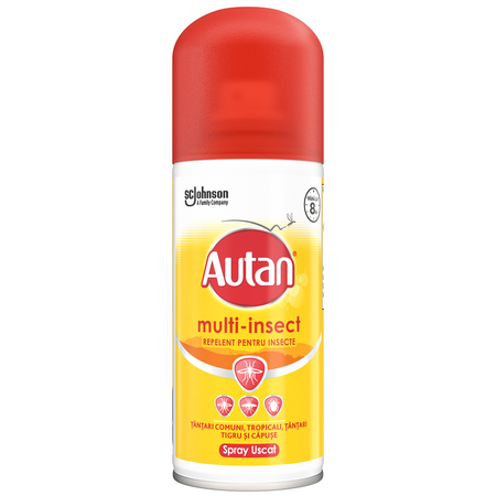 Spray impotriva capuselor, tantarilor si mustelor de grajd Protect Plus, 100 ml, Autan 