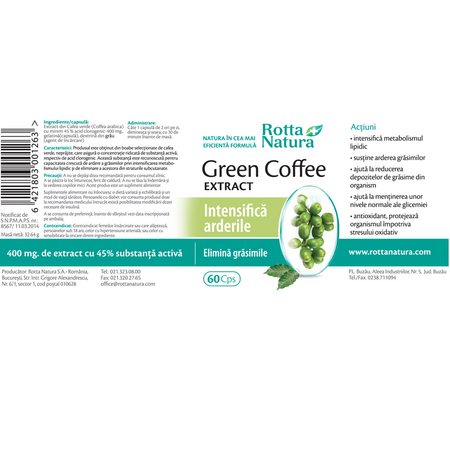 Green Coffee extract, 60 capsule, Rotta Natura 598084
