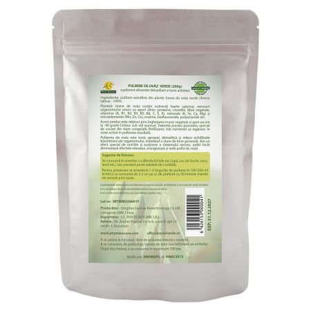 Pulbere de ovaz verde, 200 g, Phyto Biocare 698866