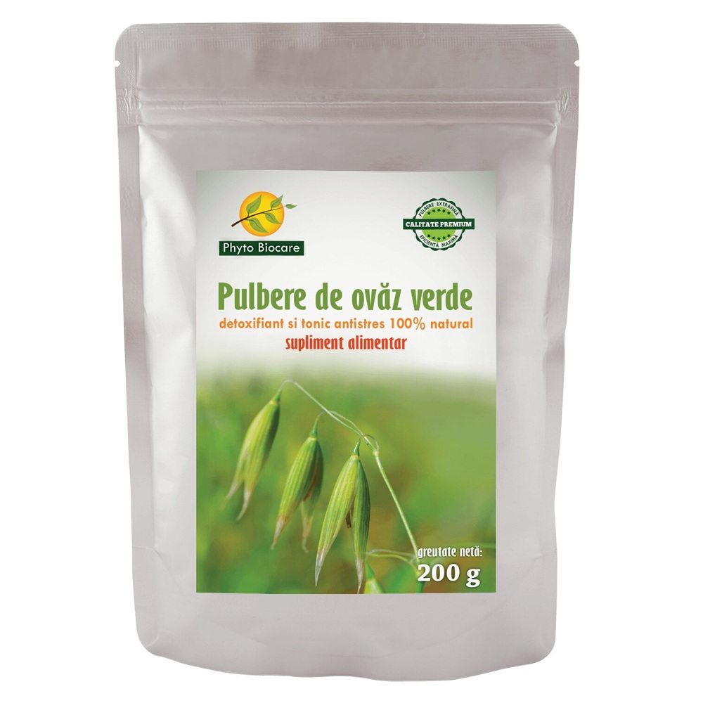Pulbere de ovaz verde, 200 g, Phyto Biocare