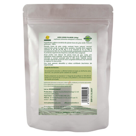Pulbere de grau verde, 200 g, Phyto Biocare 698877