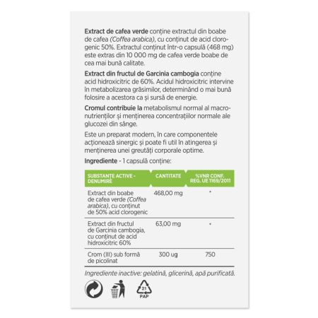 Lipostop Cafea Verde, 30 capsule, Parapharm 690328
