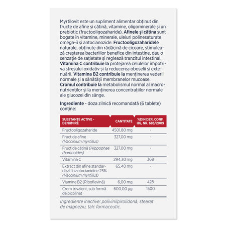 Myrtilovit, 60 tablete, Parapharm 690331