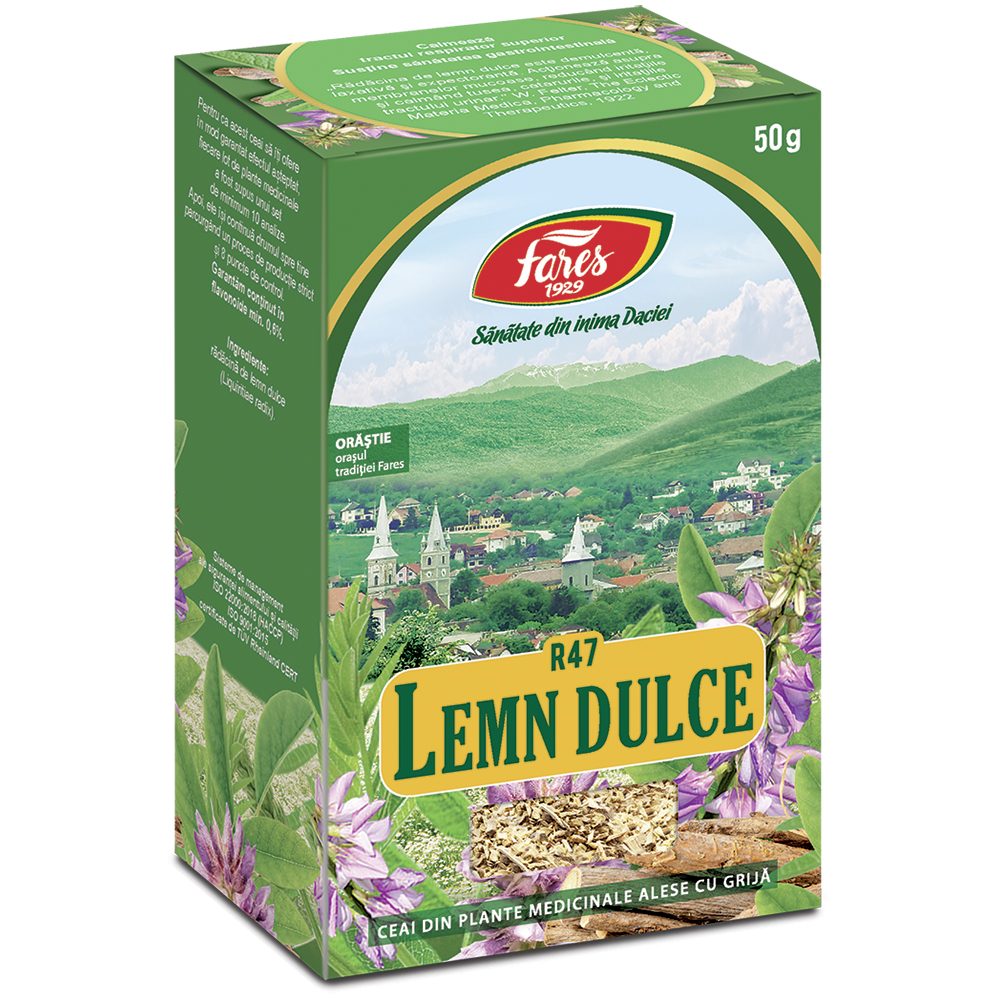 Ceai din radacina de Lemn Dulce R 47, 50 g, Fares