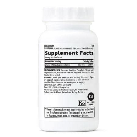 Vitamina B-12 500 mcg (099319), 100 tablete, GNC 647997