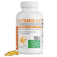 Vitamin D3 High Dose, 10000 IU, 180 capsule, Bronson Laboratories