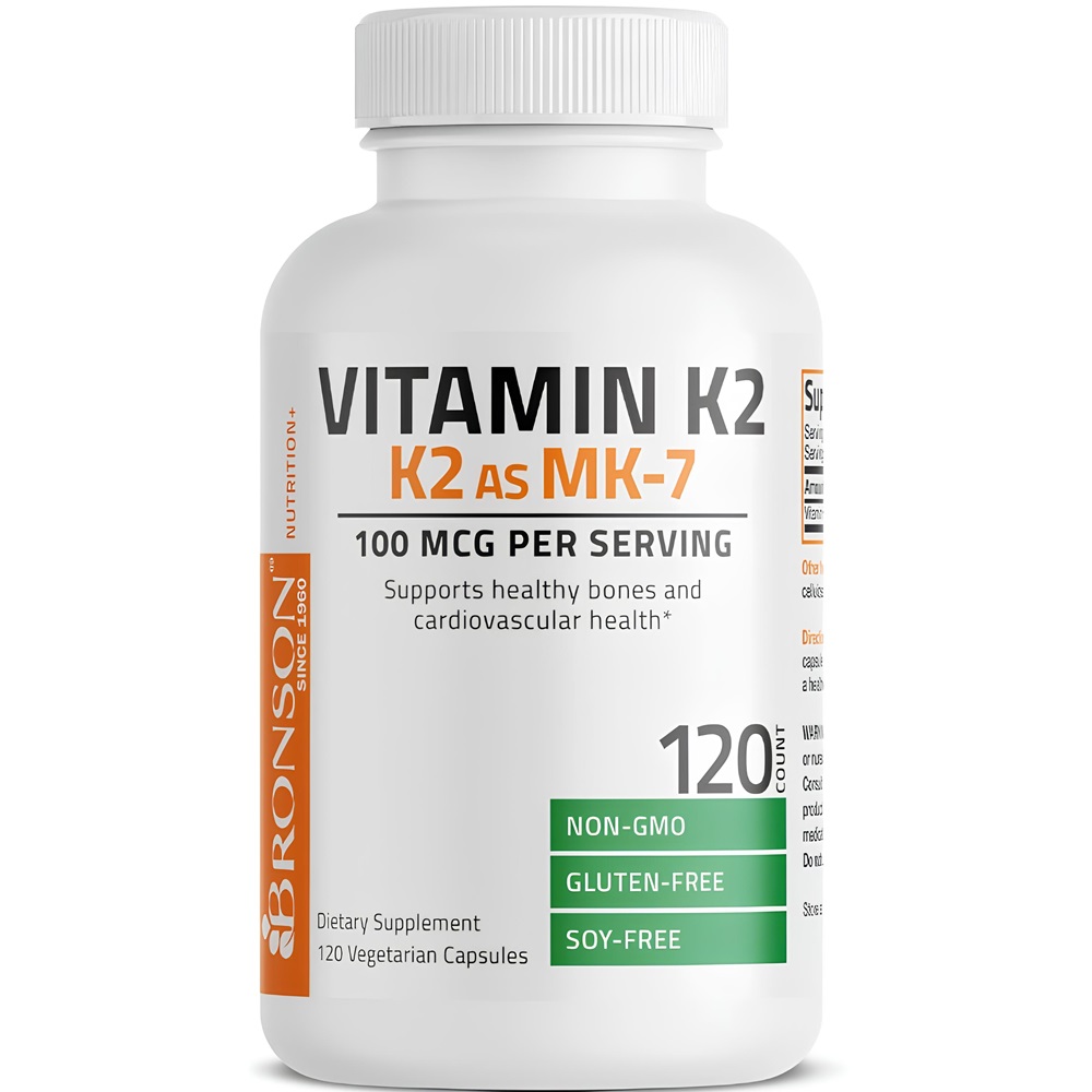 Vitamin K2 MK-7, 100 mcg, 120 capsule, Bronson Laboratories