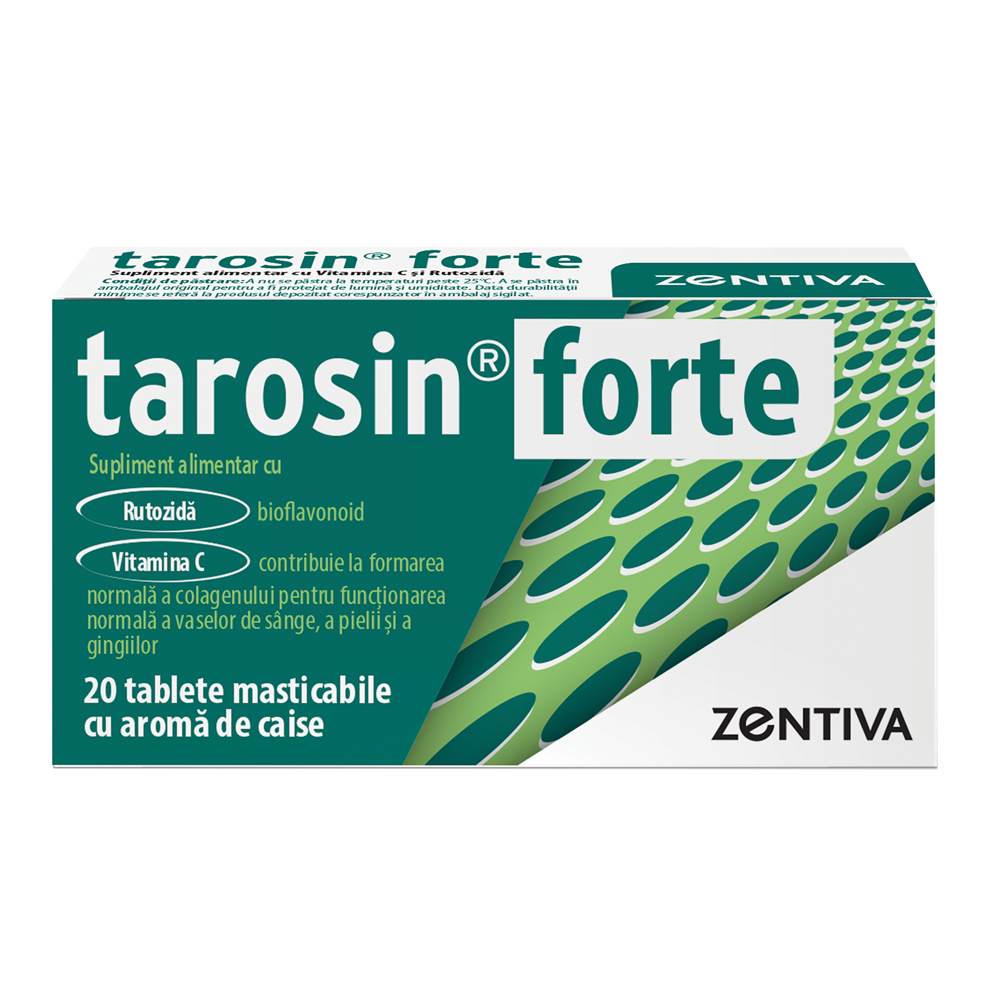 Supliment alimentar cu Vitamina C si Rutozida Tarosin Forte, 20 comprimate, Zentiva