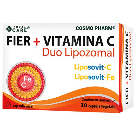 Fier + Vitamina C Duo Lipozomal, 30 capsule, Cosmopharm