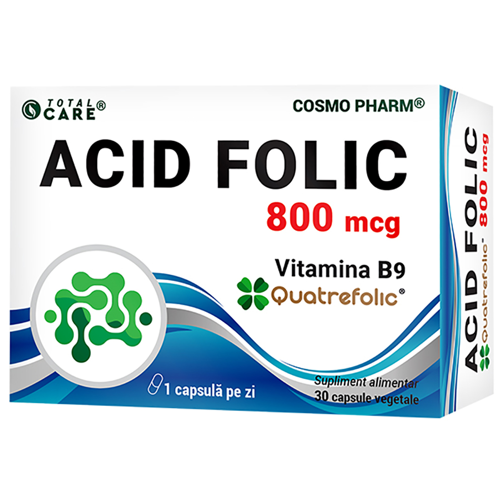 Acid Folic Quatrefolic, 800mcg, 30 capsule, Cosmopharm