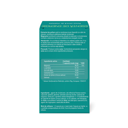Supliment pentru portia zilnica de vitalitate Aslavital Esenta de Energie, 30 capsule moi, Zentiva 617199