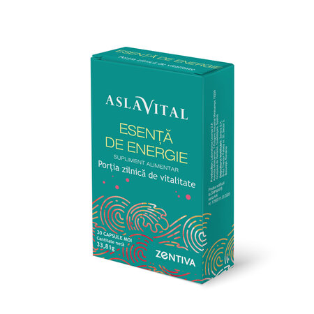 Supliment pentru portia zilnica de vitalitate Aslavital Esenta de Energie, 30 capsule moi, Zentiva 617201