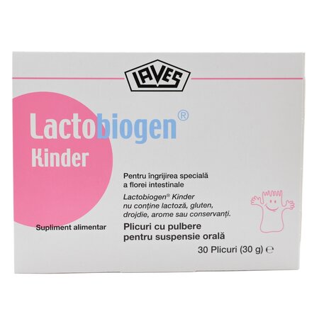 Pulbere pentru suspensie orala Lactobiogen Kinder, 30 plicuri, Laves 713981