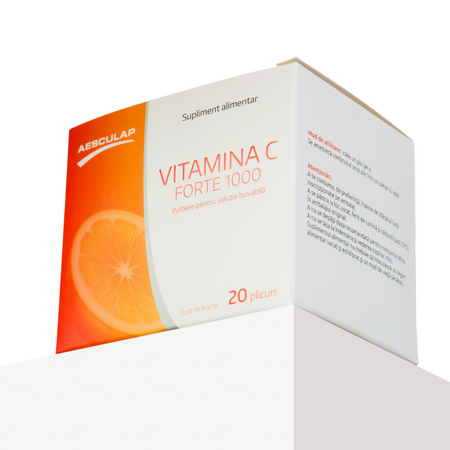 Vitamina C Forte, 1000 mg, 20 plicuri, Aesculap 726999