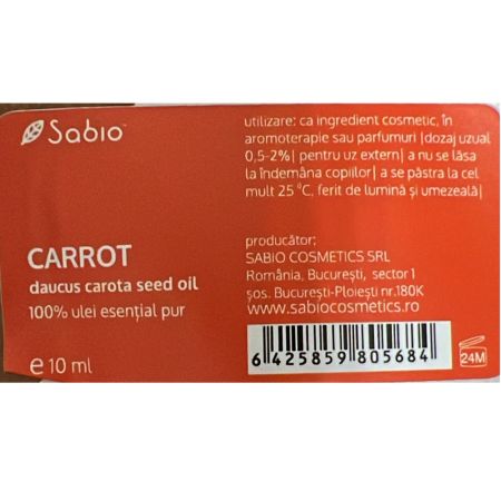 Ulei esential pur Carrot, 10 ml, Sabio 656021