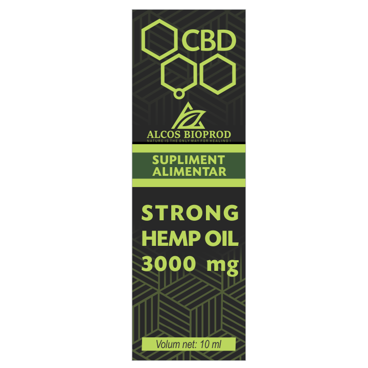 Ulei de canepa CBD Strong, 10 ml, Alcos Bioprod