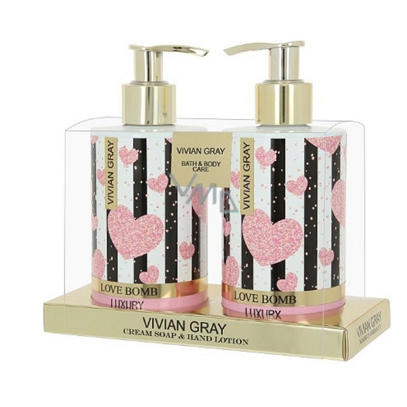 Set Sapun lichid si Crema de maini Love Bomb, 2 x 250 ml, Vivian Gray