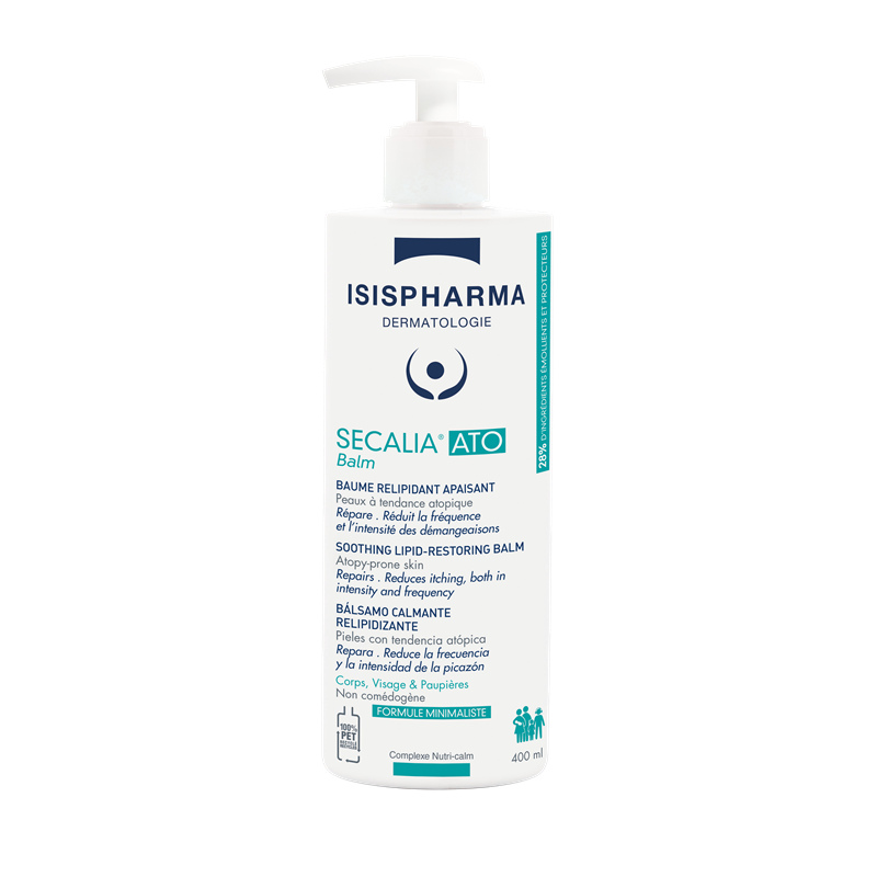 Balsam fluid calmant, relipidant cu absorbtie rapida pentru piele atopica Secalia ATO Balm, 400 ml, IsisPharma