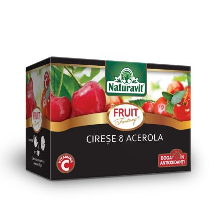 Ceai de cirese si acerola, 15 plicuri, Naturavit