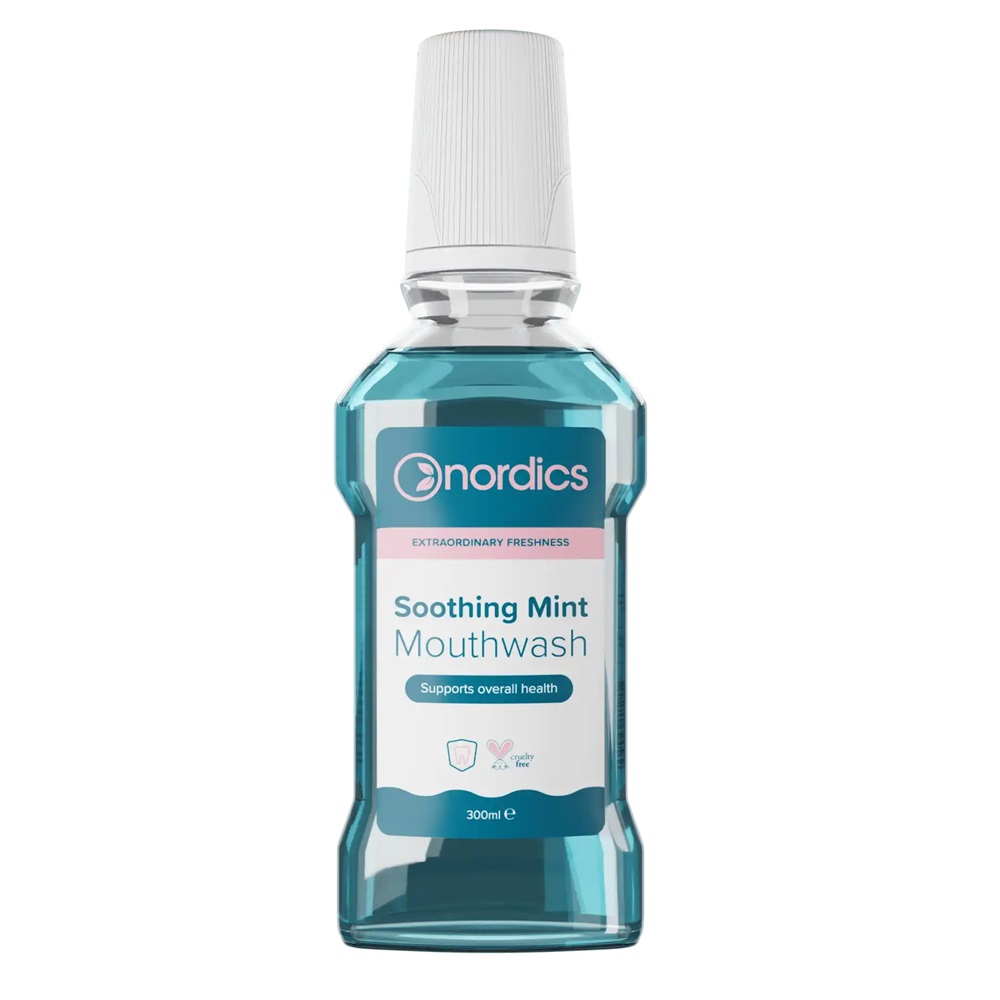 Apa de gura cu menta Soothing Mint, 300 ml, Nordics