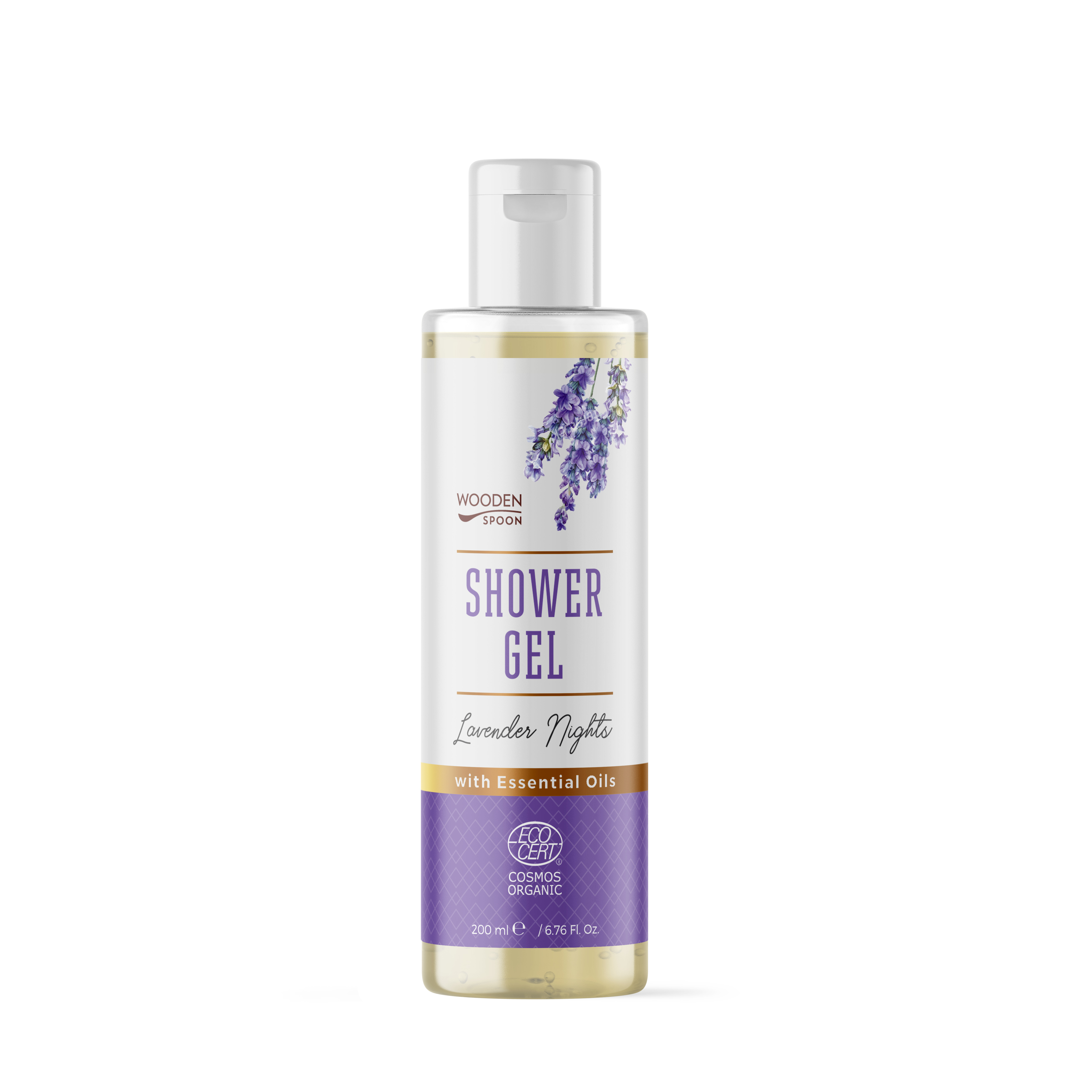 Gel de dus cu lavanda Lavender Night, 200 ml, Wooden Spoon