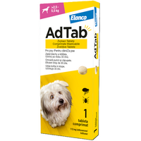 Antiparazitar oral pentru caini 2.5-5.5 kg AdTab Dog, 112.5 mg, 1 tableta, Elanco