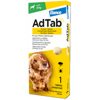 Antiparazitar oral pentru caini 11-22 kg AdTab Dog, 450 mg, 1 tableta, Elanco