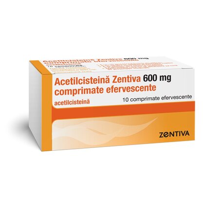 Acetilcisteina Zentiva, 600 mg, 10 comprimate efervescente, Zentiva 608883