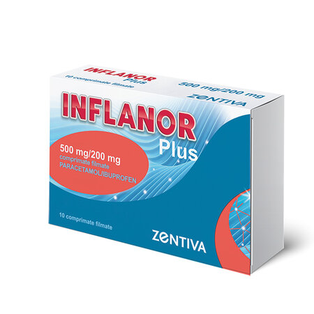 Inflanor Plus, 500 mg/200 mg, 10 comprimate filmate, Zentiva 617349