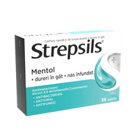 Strepsils Mentol, 36 pastile, Reckitt Benckiser Healthcare