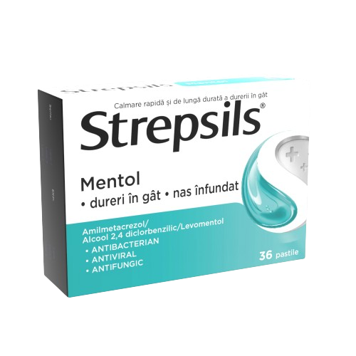 Strepsils Mentol, 36 pastile, Reckitt Benckiser Healthcare