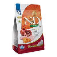 Hrana uscata cu pui, dovleac si rodie pentru caini N&D Pumpkin Starter Puppy, 2500 g, Farmina