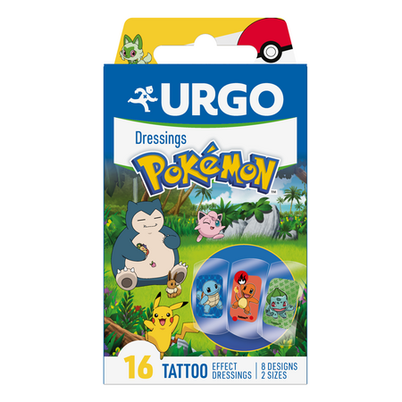 Plasturi pentru copii Pokemon Tattoo, 16 bucati, Urgo 590015