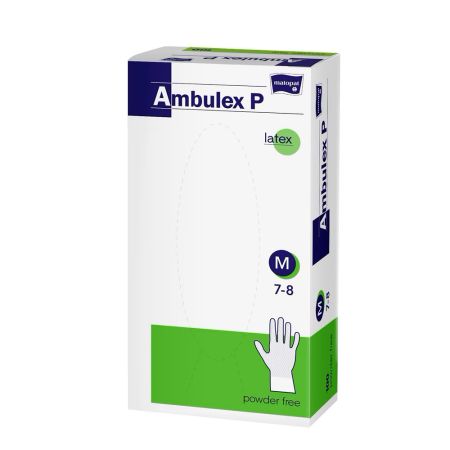 Manusi de examinare din latex pudrate Ambulex, Marimea M, 100 bucati, Matopat