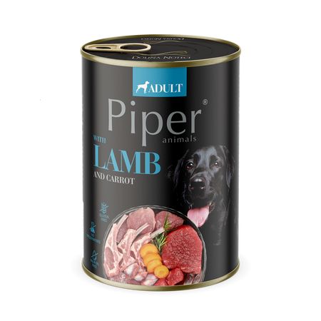 Hrana umeda cu miel si morcovi pentru caini, 400 g, Piper
