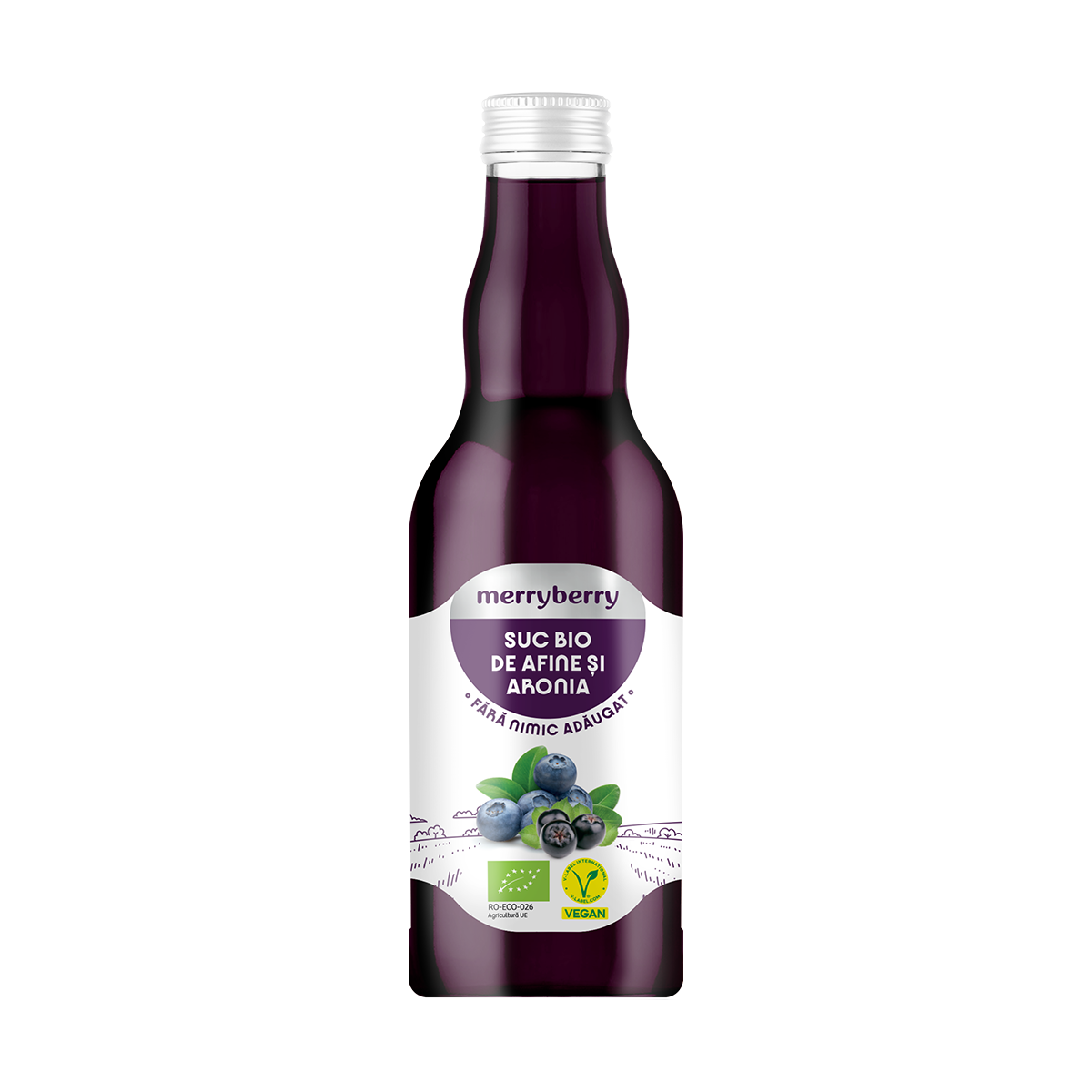 Suc bio de afine si aronia, 200 ml, MerryBerry