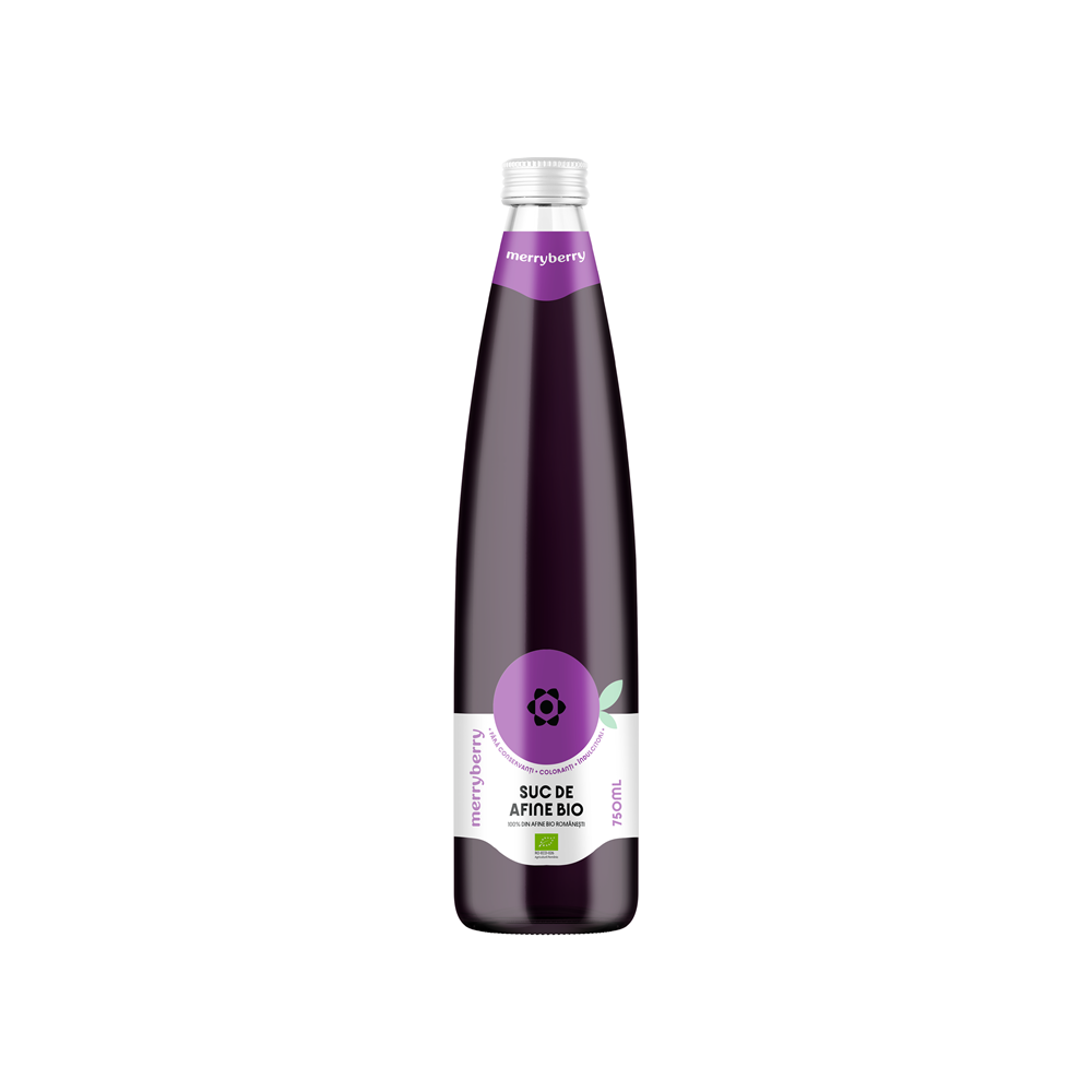 Suc bio de afine, 750 ml, MerryBerry