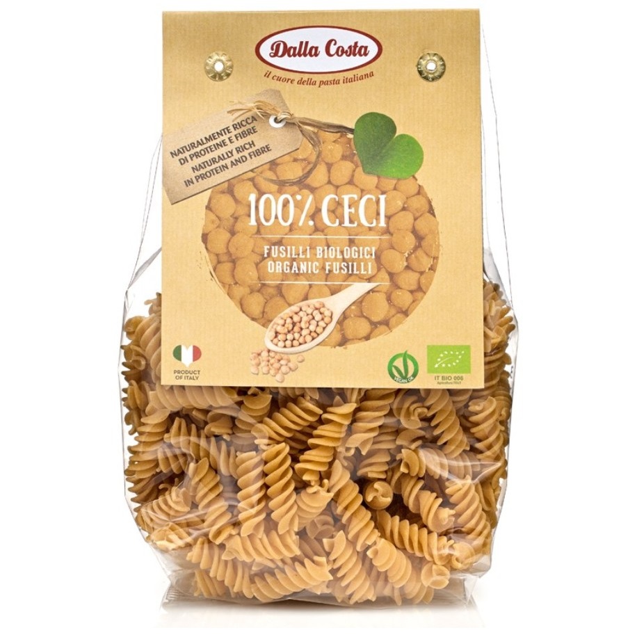 Pasta bio fusilli din naut fara gluten, 250 g, Dalla Costa