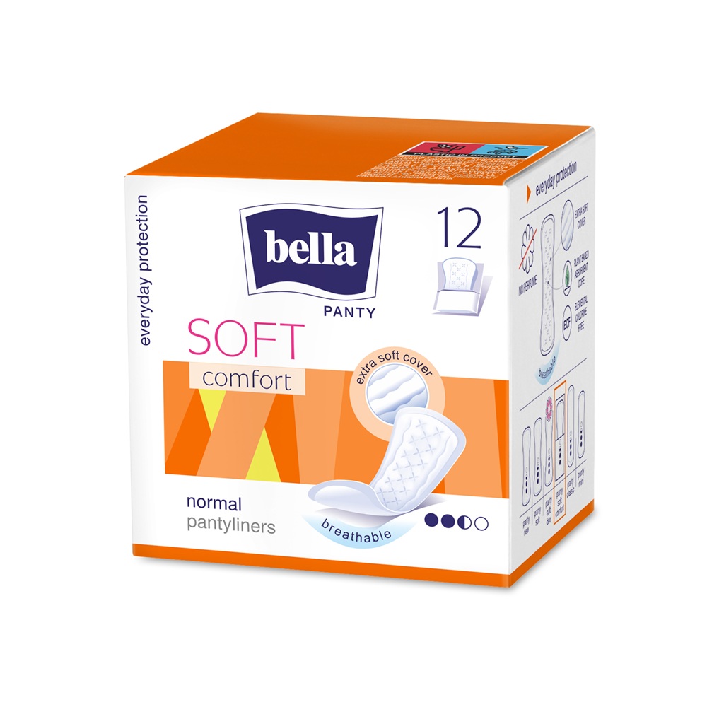 Absorbante igenice zilnice Panty Soft, 12 bucati, Bella